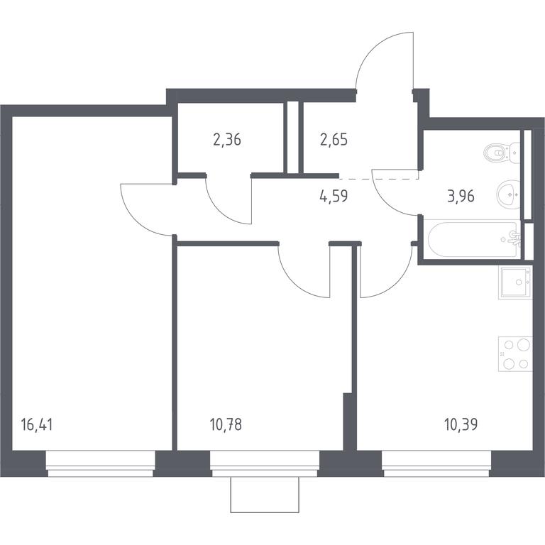 1-BD Apartment Sale, 51.14平方米 at Bogdanovskiy Les, derevnya Bogdanikha, Leninskiy City District, Moscow Region, Russia #1 1-BD Apartment Sale, 51.14平方米 at Bogdanovskiy Les, derevnya Bogdanikha, Leninskiy City District, Moscow Region, Russia #1