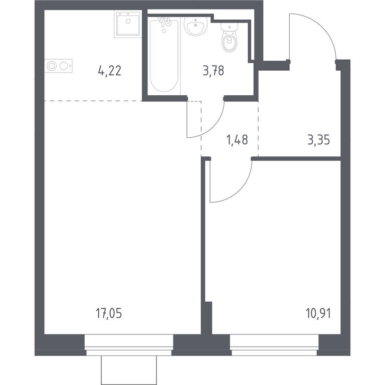 Apartment Sale, 40.79平方米 at Bogdanovskiy Les, derevnya Bogdanikha, Leninskiy City District, Moscow Region, Russia #1 Apartment Sale, 40.79平方米 at Bogdanovskiy Les, derevnya Bogdanikha, Leninskiy City District, Moscow Region, Russia #1