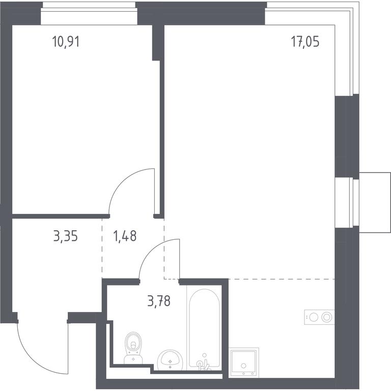 Apartment Sale, 40.79平方米 at Bogdanovskiy Les, derevnya Bogdanikha, Leninskiy City District, Moscow Region, Russia #1 Apartment Sale, 40.79平方米 at Bogdanovskiy Les, derevnya Bogdanikha, Leninskiy City District, Moscow Region, Russia #1