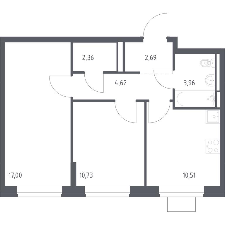 1-BD Apartment Sale, 51.87平方米 at Bogdanovskiy Les, derevnya Bogdanikha, Leninskiy City District, Moscow Region, Russia #1 1-BD Apartment Sale, 51.87平方米 at Bogdanovskiy Les, derevnya Bogdanikha, Leninskiy City District, Moscow Region, Russia #1