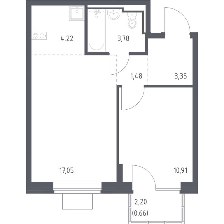 Apartment Sale, 41.45 sq. m. at Bogdanovskiy Les, derevnya Bogdanikha, Leninskiy City District, Moscow Region, Russia #1 Apartment Sale, 41.45 sq. m. at Bogdanovskiy Les, derevnya Bogdanikha, Leninskiy City District, Moscow Region, Russia #1
