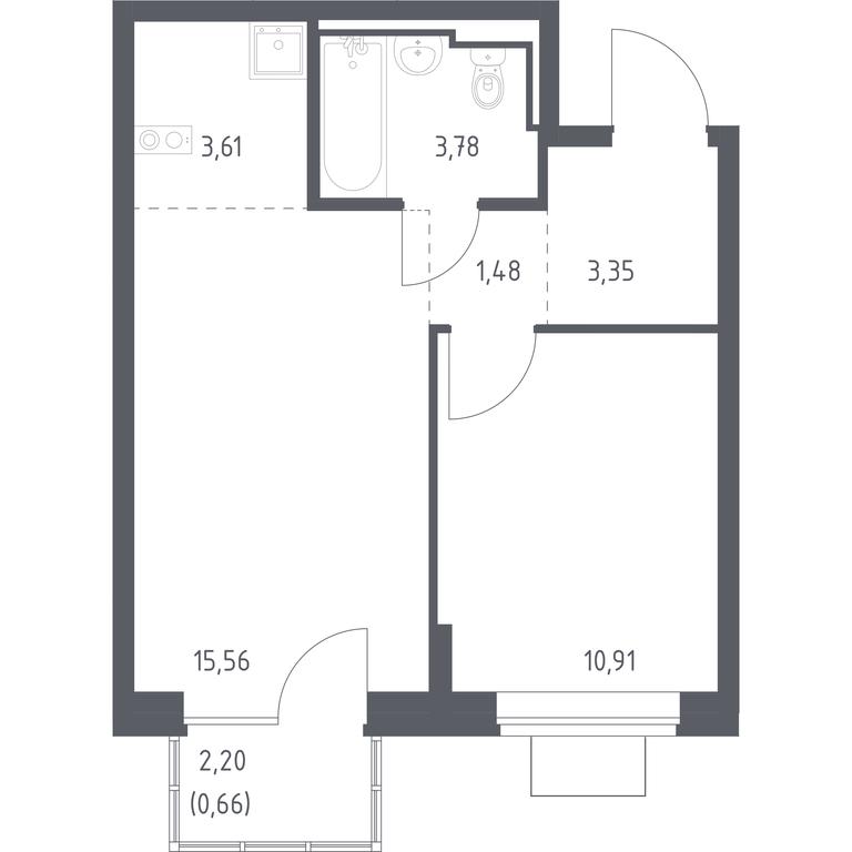 Apartment Sale, 39.35 sq. m. at Bogdanovskiy Les, derevnya Bogdanikha, Leninskiy City District, Moscow Region, Russia #1 Apartment Sale, 39.35 sq. m. at Bogdanovskiy Les, derevnya Bogdanikha, Leninskiy City District, Moscow Region, Russia #1