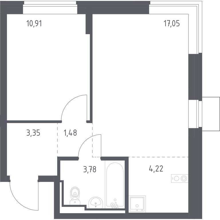 Apartment Sale, 40.79平方米 at Bogdanovskiy Les, derevnya Bogdanikha, Leninskiy City District, Moscow Region, Russia #1 Apartment Sale, 40.79平方米 at Bogdanovskiy Les, derevnya Bogdanikha, Leninskiy City District, Moscow Region, Russia #1