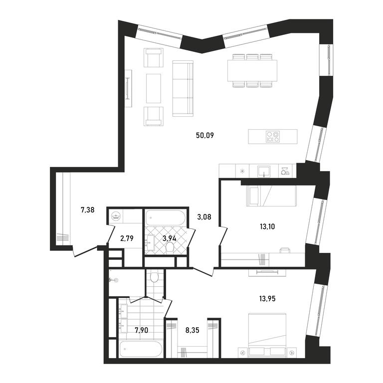 2-BD Apartment Sale, 110.58平方米 at Republic, Presnensky Val Street, 27с1, Moscow, Russia #1 2-BD Apartment Sale, 110.58平方米 at Republic, Presnensky Val Street, 27с1, Moscow, Russia #1