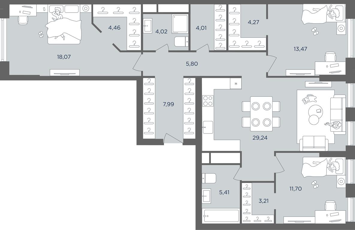 2-BD Apartment Sale, 111.45 sq. m. at Headliner, Shmitovsky Drive, 39, Moscow, Russia #2