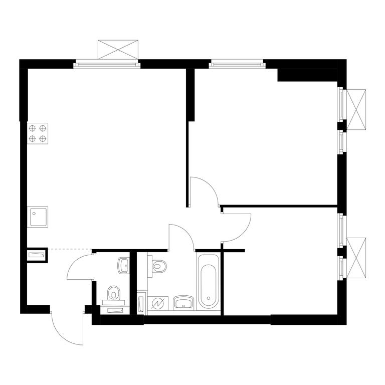 2-BD Apartment Sale, 57.9平方米 at Mikhailovskiy Park, Mikhaylova Street, 30Ак1, Moscow, Russia #1 2-BD Apartment Sale, 57.9平方米 at Mikhailovskiy Park, Mikhaylova Street, 30Ак1, Moscow, Russia #1