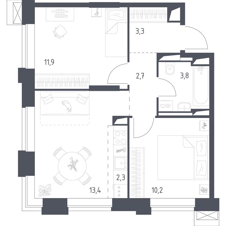 3-BD Apartment Sale, 98.82 sq. m. at Vereiskaya 41, Vereyskaya Street, 41, Moscow, Russia #1 3-BD Apartment Sale, 98.82 sq. m. at Vereiskaya 41, Vereyskaya Street, 41, Moscow, Russia #1