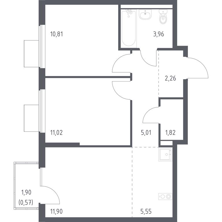 1-BD Apartment Sale, 52.9 sq. m. at Gorki Park, Shkolnaya ulitsa, 2, derevnya Korobovo, Leninskiy City District, Moscow Region, Russia #1 1-BD Apartment Sale, 52.9 sq. m. at Gorki Park, Shkolnaya ulitsa, 2, derevnya Korobovo, Leninskiy City District, Moscow Region, Russia #1