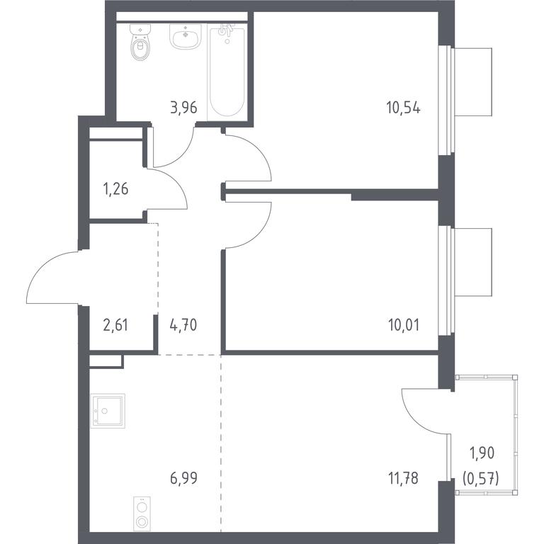 1-BD Apartment Sale, 52.42平方米 at Gorki Park, Shkolnaya ulitsa, 2, derevnya Korobovo, Leninskiy City District, Moscow Region, Russia #1 1-BD Apartment Sale, 52.42平方米 at Gorki Park, Shkolnaya ulitsa, 2, derevnya Korobovo, Leninskiy City District, Moscow Region, Russia #1