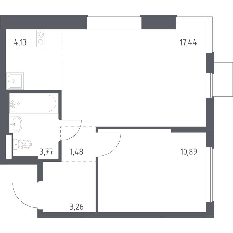 Apartment Sale, 40.97平方米 at Gorki Park, Shkolnaya ulitsa, 2, derevnya Korobovo, Leninskiy City District, Moscow Region, Russia #1