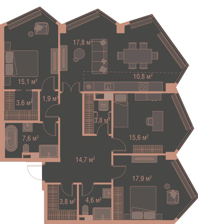 3-BD Apartment Sale, 120平方米 at High Life, Letnikovskaya Street, 11/10с1, Moscow, Russia #1
