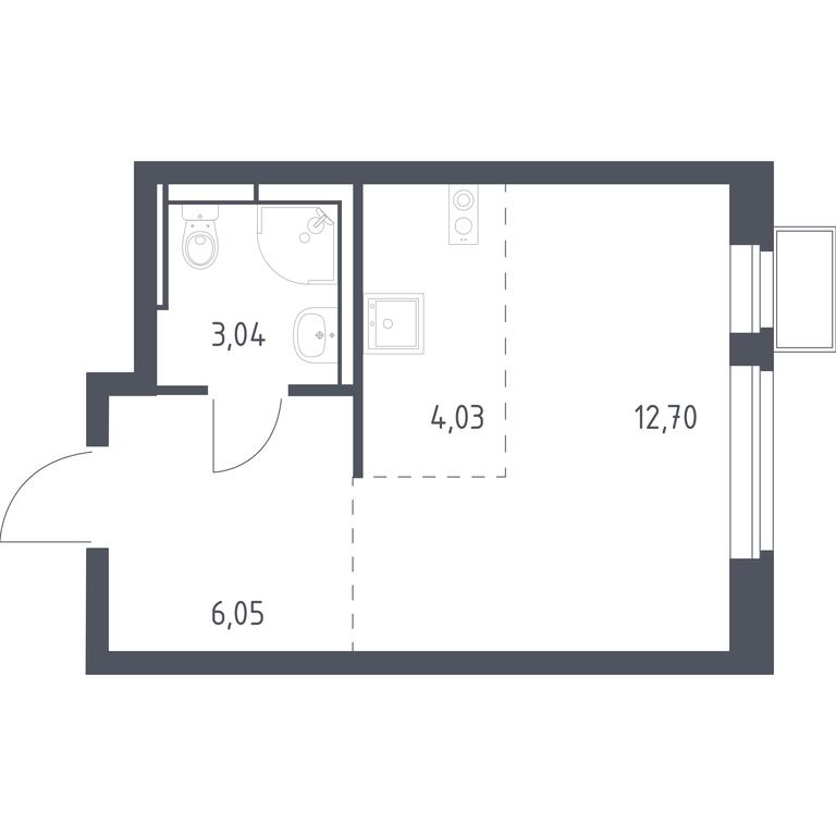 Apartment Sale, 25.82 sq. m. at Novoe Vidnoe, Kalinovka Village, Leninskiy City District, Moscow Region, Russia #1 Apartment Sale, 25.82 sq. m. at Novoe Vidnoe, Kalinovka Village, Leninskiy City District, Moscow Region, Russia #1