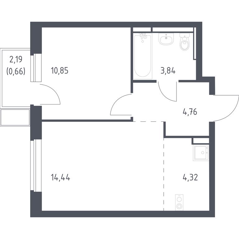 Apartment Sale, 38.87平方米 at Novoe Vidnoe, Kalinovka Village, Leninskiy City District, Moscow Region, Russia #1 Apartment Sale, 38.87平方米 at Novoe Vidnoe, Kalinovka Village, Leninskiy City District, Moscow Region, Russia #1