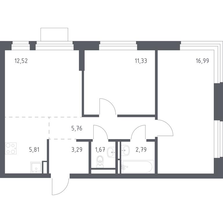 1-BD Apartment Sale, 60.16平方米 at Novoe Vidnoe, Kalinovka Village, Leninskiy City District, Moscow Region, Russia #1 1-BD Apartment Sale, 60.16平方米 at Novoe Vidnoe, Kalinovka Village, Leninskiy City District, Moscow Region, Russia #1