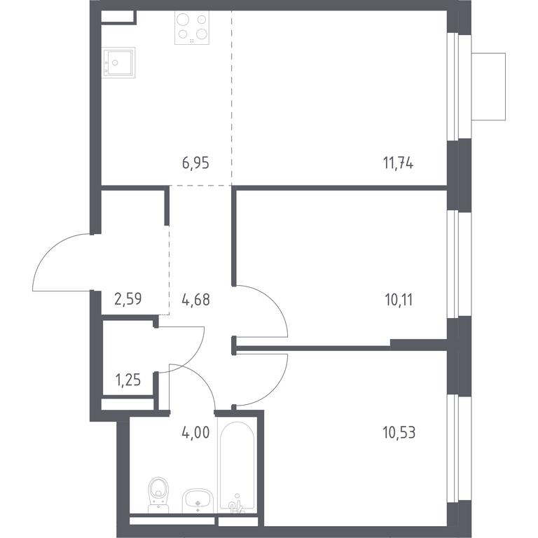 1-BD Apartment Sale, 51.85平方米 at Pribrezhnyi Park, Pribrezhniy Park Residential Complex, Village of Yam, Domodedovo City District, Moscow Region, Russia #1 1-BD Apartment Sale, 51.85平方米 at Pribrezhnyi Park, Pribrezhniy Park Residential Complex, Village of Yam, Domodedovo City District, Moscow Region, Russia #1