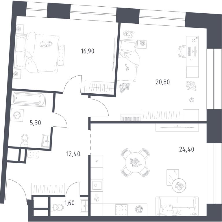1-BD Apartment Sale, 81.4 sq. m. at Stremyannyj 2, Stremyanniy Lane, 2, Moscow, Russia #2 1-BD Apartment Sale, 81.4 sq. m. at Stremyannyj 2, Stremyanniy Lane, 2, Moscow, Russia #2