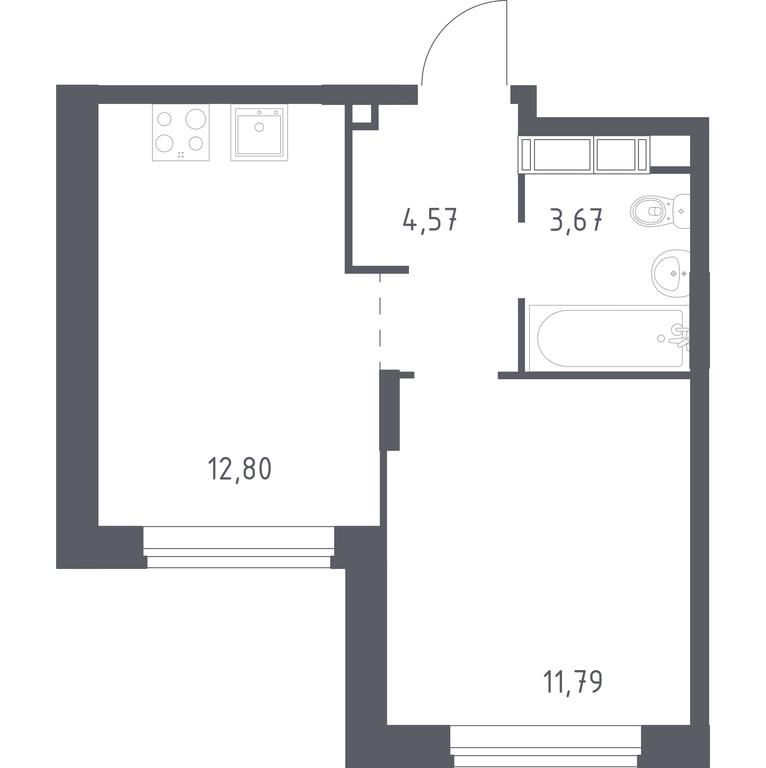 Apartment Sale, 33 sq. m. at Novograd Pavlino, Kosinskoye shosse, 2, Novoye Pavlino Microdistrict, Balashikha, Moscow Region, Russia #1