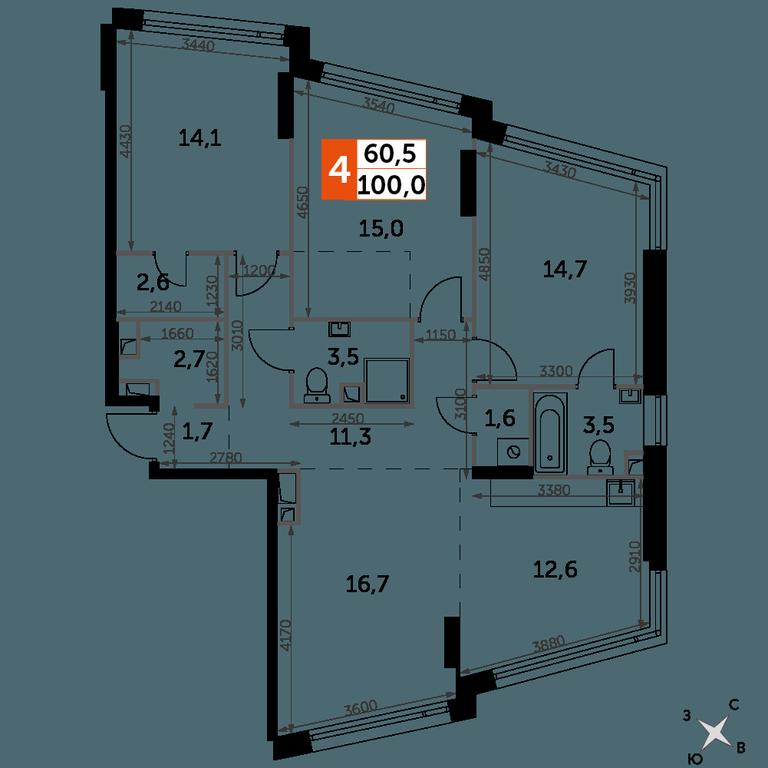 4-BD Apartment Sale, 100 sq. m. at Rotterdam, Varshavskoye Highway, 37Ак1с2, Moscow, Russia #1 4-BD Apartment Sale, 100 sq. m. at Rotterdam, Varshavskoye Highway, 37Ак1с2, Moscow, Russia #1