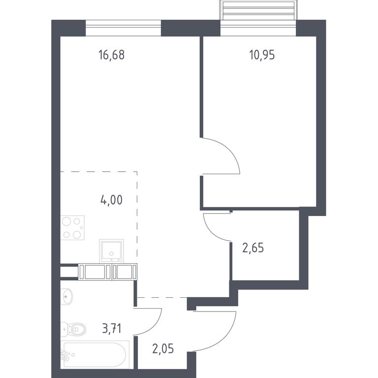 Apartment Sale, 40.04 sq. m. at Kvartal Rumyantsevo, ulitsa Admirala Kornilova, с1, Mosrentgen Settlement, Moscow, Russia #1
