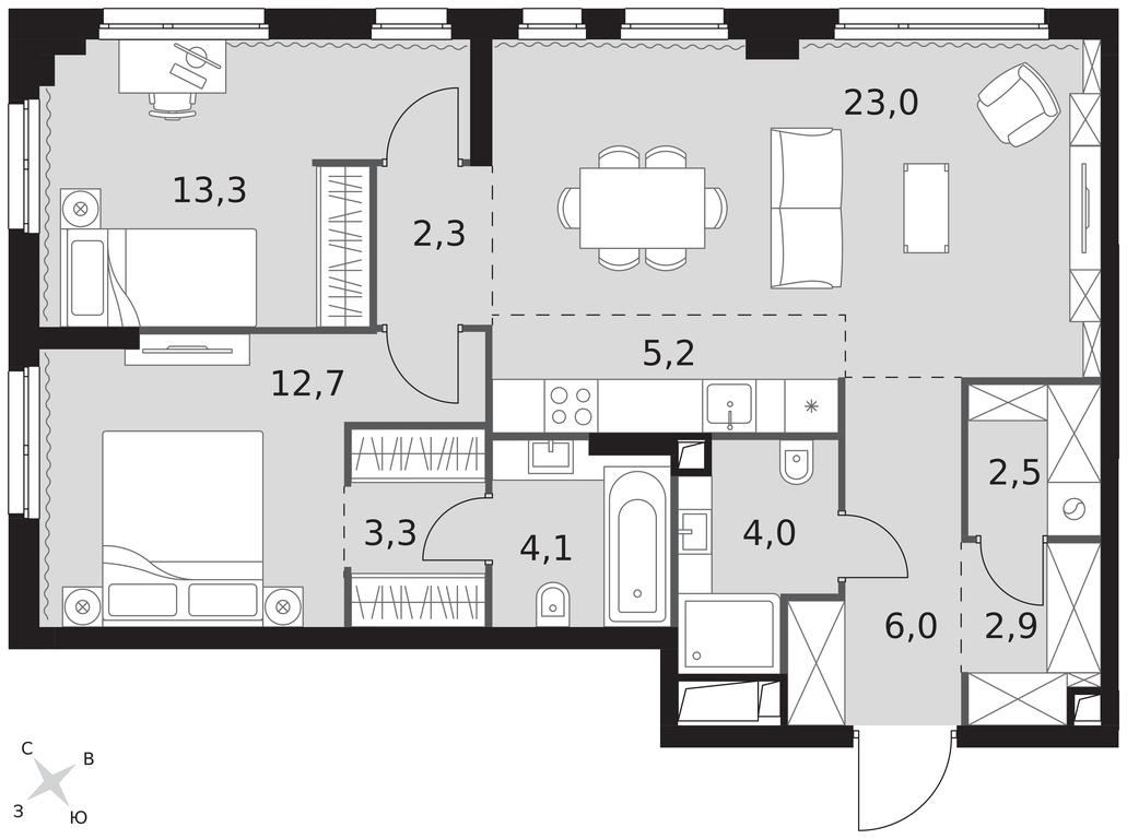 3-BD Apartment Sale, 79.3 sq. m. at Sydney City, Shenogina Street, 2, Moscow, Russia #1 3-BD Apartment Sale, 79.3 sq. m. at Sydney City, Shenogina Street, 2, Moscow, Russia #1