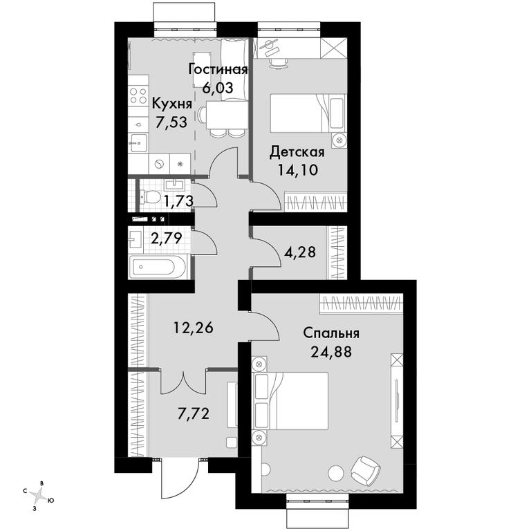 3-BD Apartment Sale, 85.5 sq. m. at Zhavoronki Club, zhiloy kompleks Akkord Smart-kvartal, Mitkino Village, Odintsovskiy City District, Moscow Region, Russia #1 3-BD Apartment Sale, 85.5 sq. m. at Zhavoronki Club, zhiloy kompleks Akkord Smart-kvartal, Mitkino Village, Odintsovskiy City District, Moscow Region, Russia #1