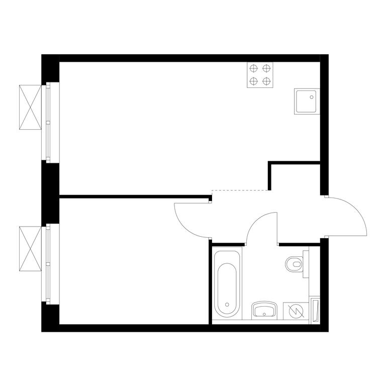 1-BD Apartment Sale, 35.6 sq. m. at Buninskie Luga, ulitsa Aleksandry Monakhovoy, 88к1, Settlement of Kommunarka, Moscow, Russia #1