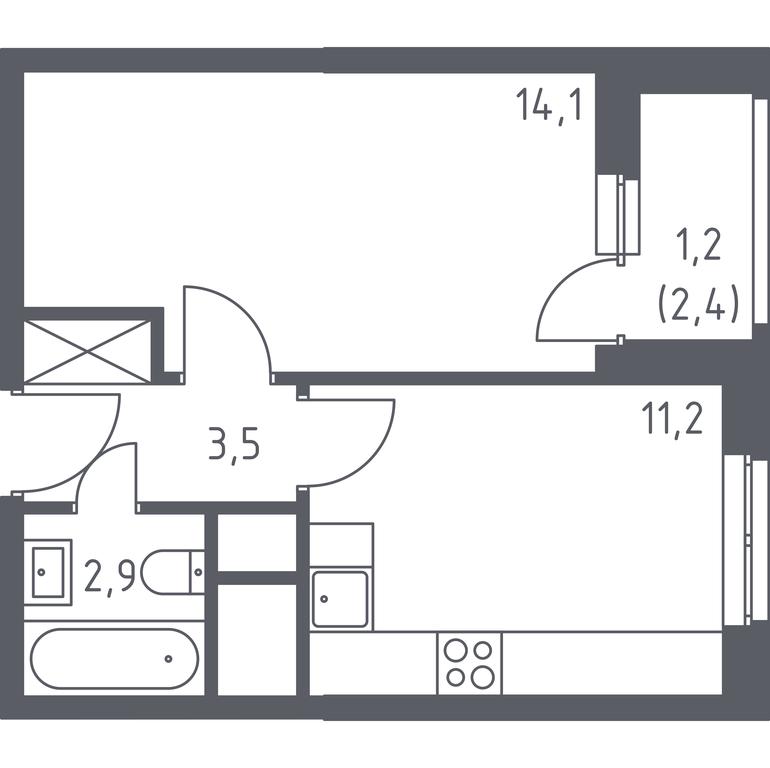 Apartment Sale, 33.3 sq. m. at Sputnik, Lipovoy Roschi Street, 1к4, derevnya Razdory, Odintsovskiy City District, Moscow Region, Russia #2 Apartment Sale, 33.3 sq. m. at Sputnik, Lipovoy Roschi Street, 1к4, derevnya Razdory, Odintsovskiy City District, Moscow Region, Russia #2