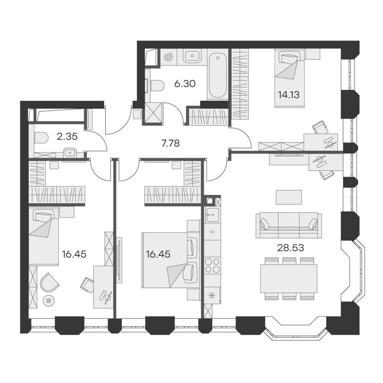 3-BD Apartment Sale, 91.4 sq. m. at Aura Belorusskaya, 1st Yamskogo Polya Street, 28с3, Moscow, Russia #2 3-BD Apartment Sale, 91.4 sq. m. at Aura Belorusskaya, 1st Yamskogo Polya Street, 28с3, Moscow, Russia #2