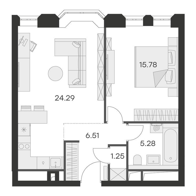 1-BD Apartment Sale, 52.5 sq. m. at Aura Belorusskaya, 1st Yamskogo Polya Street, 28с3, Moscow, Russia #2