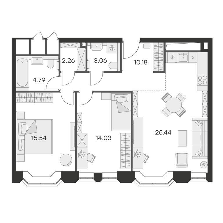 2-BD Apartment Sale, 75.3 sq. m. at Aura Belorusskaya, 1st Yamskogo Polya Street, 28с3, Moscow, Russia #1 2-BD Apartment Sale, 75.3 sq. m. at Aura Belorusskaya, 1st Yamskogo Polya Street, 28с3, Moscow, Russia #1