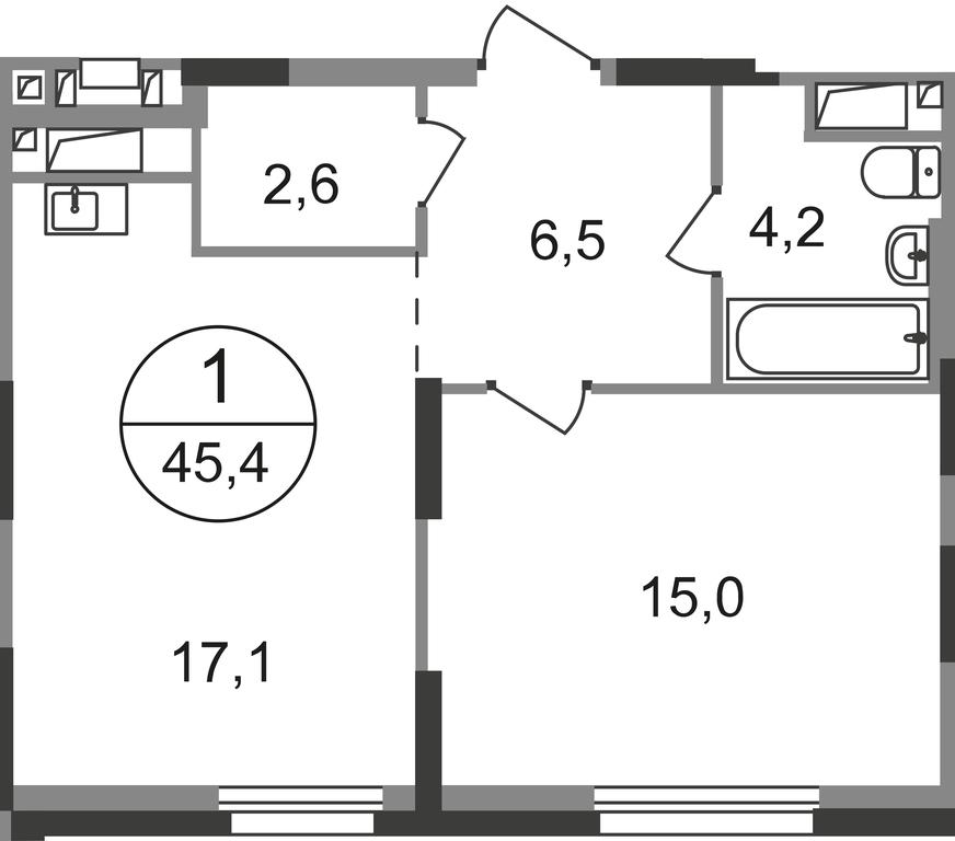 Apartment Sale, 45.4 sq. m. at Pervyi Moskovskiy, ulitsa Bianki, 1, Moskovskiy, Moscow, Russia #1 Apartment Sale, 45.4 sq. m. at Pervyi Moskovskiy, ulitsa Bianki, 1, Moskovskiy, Moscow, Russia #1