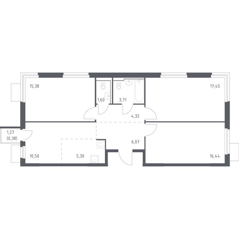 2-BD Apartment Sale, 81.15 sq. m. at Mytishchi Park, Silikatnaya ulitsa, 41к3, Mytischi, Moscow Region, Russia #1 2-BD Apartment Sale, 81.15 sq. m. at Mytishchi Park, Silikatnaya ulitsa, 41к3, Mytischi, Moscow Region, Russia #1