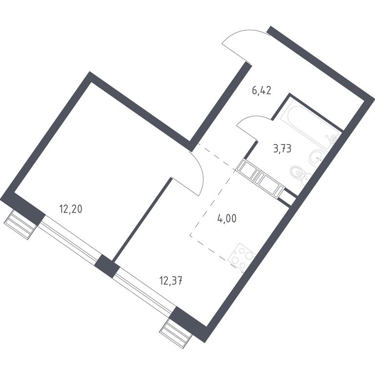 Apartment Sale, 34.72 sq. m. at Kvartal Rumyantsevo, ulitsa Admirala Kornilova, с1, Mosrentgen Settlement, Moscow, Russia #1 Apartment Sale, 34.72 sq. m. at Kvartal Rumyantsevo, ulitsa Admirala Kornilova, с1, Mosrentgen Settlement, Moscow, Russia #1