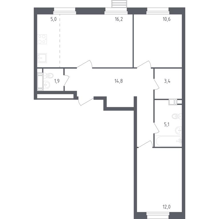 1-BD Apartment Sale, 68.8 sq. m. at Eko Bunino, prospekt Kuprina, 34к1, Sosenskoye Settlement, Moscow, Russia #1 1-BD Apartment Sale, 68.8 sq. m. at Eko Bunino, prospekt Kuprina, 34к1, Sosenskoye Settlement, Moscow, Russia #1