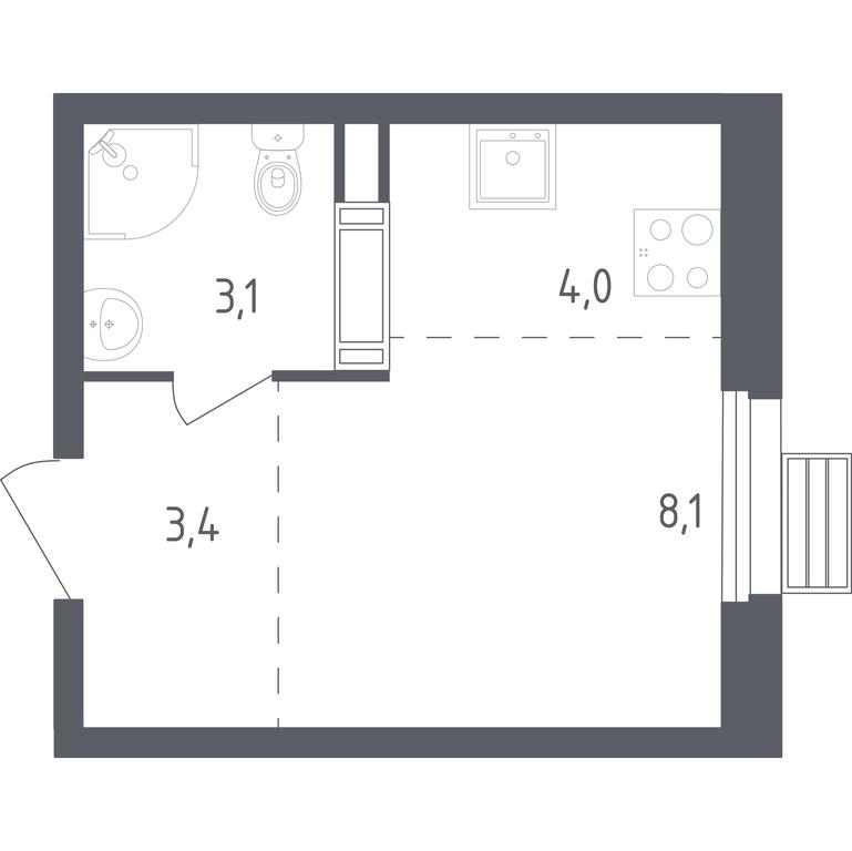 Apartment Sale, 18.3平方米 at Eko Bunino, prospekt Kuprina, 34к1, Sosenskoye Settlement, Moscow, Russia #1 Apartment Sale, 18.3平方米 at Eko Bunino, prospekt Kuprina, 34к1, Sosenskoye Settlement, Moscow, Russia #1