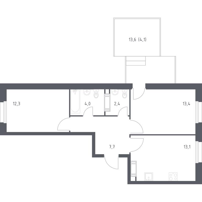 1-BD Apartment Sale, 52.6 sq. m. at Eko Bunino, prospekt Kuprina, 34к1, Sosenskoye Settlement, Moscow, Russia #1 1-BD Apartment Sale, 52.6 sq. m. at Eko Bunino, prospekt Kuprina, 34к1, Sosenskoye Settlement, Moscow, Russia #1