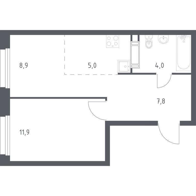 Apartment Sale, 37.7平方米 at Eko Bunino, prospekt Kuprina, 34к1, Sosenskoye Settlement, Moscow, Russia #1