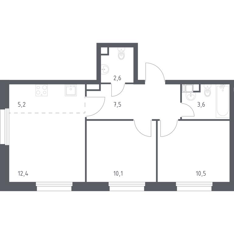 Продажа 1-комн. квартиры, 51,7 м² в ЖК «Эко Бунино», проспект Куприна, 34к1, поселение Сосенское, Москва, Россия #1