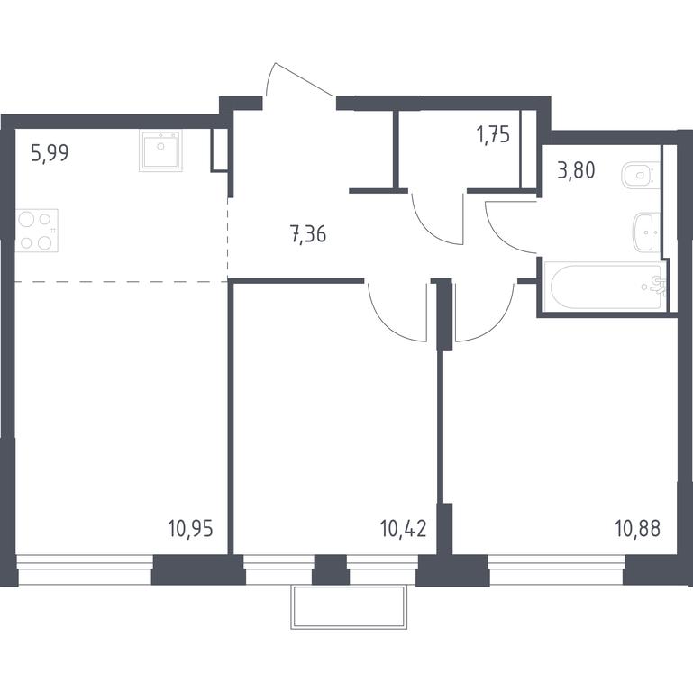 1-BD Apartment Sale, 51.26平方米 at Kvartal Strogino, zhiloy kompleks Kvartal Strogino, Krasnogorsk, Moscow Region, Russia #1 1-BD Apartment Sale, 51.26平方米 at Kvartal Strogino, zhiloy kompleks Kvartal Strogino, Krasnogorsk, Moscow Region, Russia #1