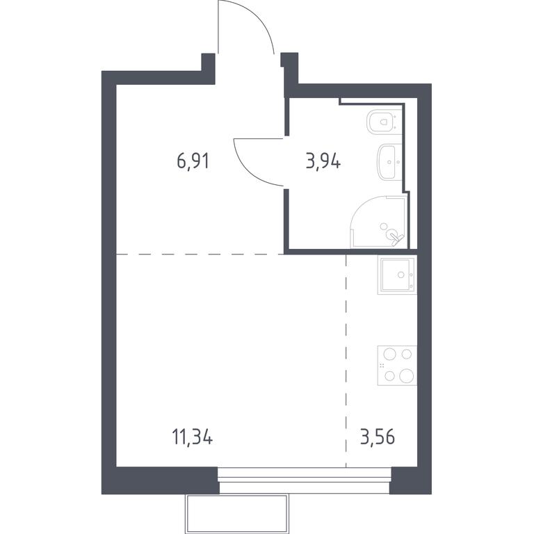Apartment Sale, 25.64平方米 at Kvartal Strogino, zhiloy kompleks Kvartal Strogino, Krasnogorsk, Moscow Region, Russia #1 Apartment Sale, 25.64平方米 at Kvartal Strogino, zhiloy kompleks Kvartal Strogino, Krasnogorsk, Moscow Region, Russia #1