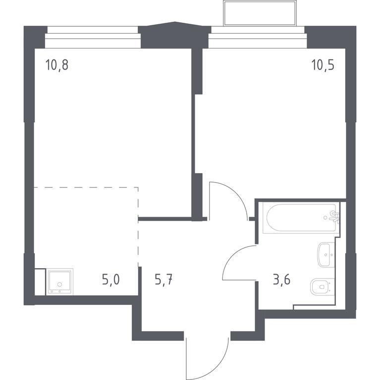 Apartment Sale, 35.64平方米 at Kvartal Strogino, zhiloy kompleks Kvartal Strogino, Krasnogorsk, Moscow Region, Russia #1