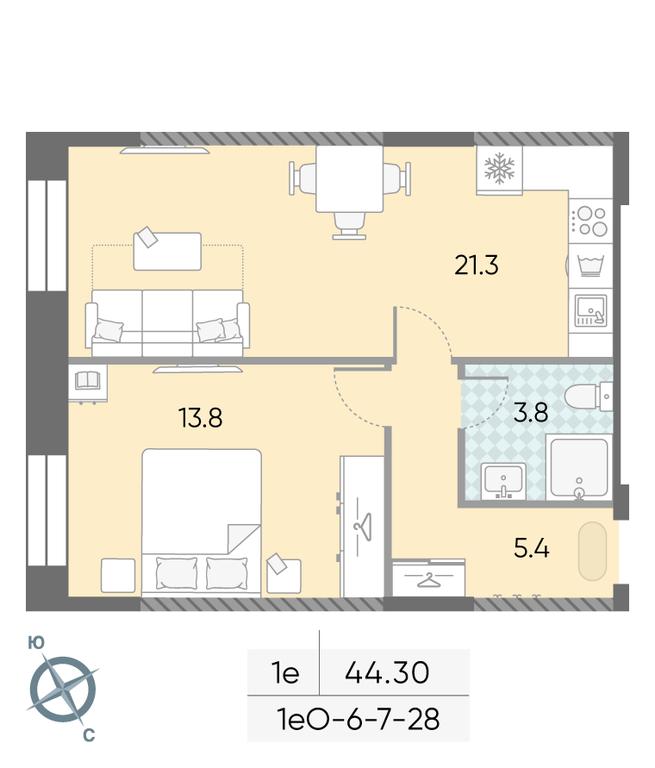 1-BD Apartment Sale, 44.3 sq. m. at Zilart, Rodchenko Street, 1, Moscow, Russia #1 1-BD Apartment Sale, 44.3 sq. m. at Zilart, Rodchenko Street, 1, Moscow, Russia #1