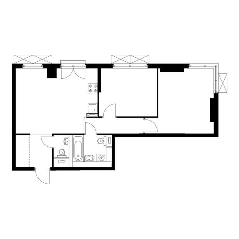 2-BD Apartment Sale, 59.3 sq. m. at Rustaveli 14, Rustaveli Street, 14с20, Moscow, Russia #1