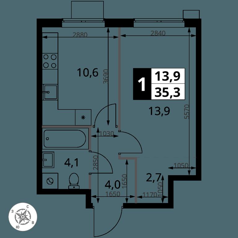 1-BD Apartment Sale, 35.3 sq. m. at 1 Izmajlovskij, Montazhnaya Street, 8с13, Moscow, Russia #2 1-BD Apartment Sale, 35.3 sq. m. at 1 Izmajlovskij, Montazhnaya Street, 8с13, Moscow, Russia #2