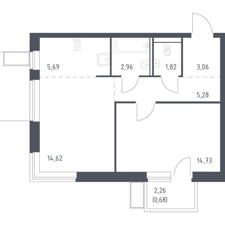Apartment Sale, 48.84 sq. m. at Egorovo Park, 1-y kvartal, posyolok Zhilino-1, Lubertsy City District, Moscow Region, Russia #1 Apartment Sale, 48.84 sq. m. at Egorovo Park, 1-y kvartal, posyolok Zhilino-1, Lubertsy City District, Moscow Region, Russia #1