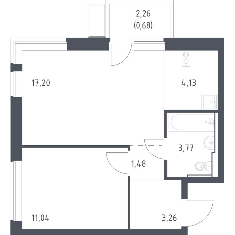 Apartment Sale, 41.56 sq. m. at Egorovo Park, 1-y kvartal, posyolok Zhilino-1, Lubertsy City District, Moscow Region, Russia #1 Apartment Sale, 41.56 sq. m. at Egorovo Park, 1-y kvartal, posyolok Zhilino-1, Lubertsy City District, Moscow Region, Russia #1