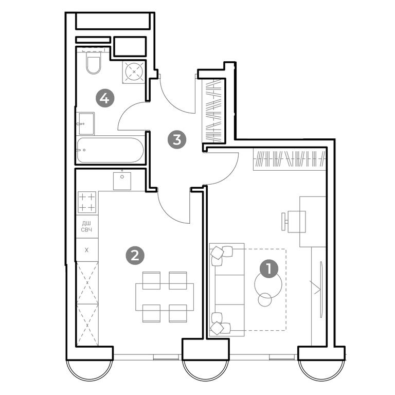 1-BD Apartment Sale, 41 sq. m. at Nametkin Tower, Namyotkina Street, 10А, Moscow, Russia #1 1-BD Apartment Sale, 41 sq. m. at Nametkin Tower, Namyotkina Street, 10А, Moscow, Russia #1