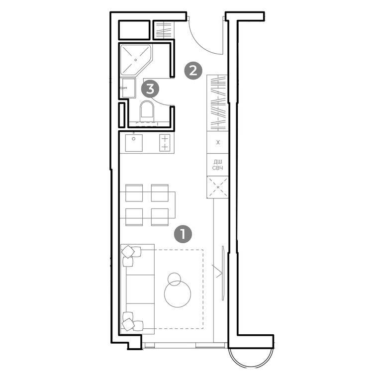 Apartment Sale, 24.1 sq. m. at Nametkin Tower, Namyotkina Street, 10А, Moscow, Russia #1