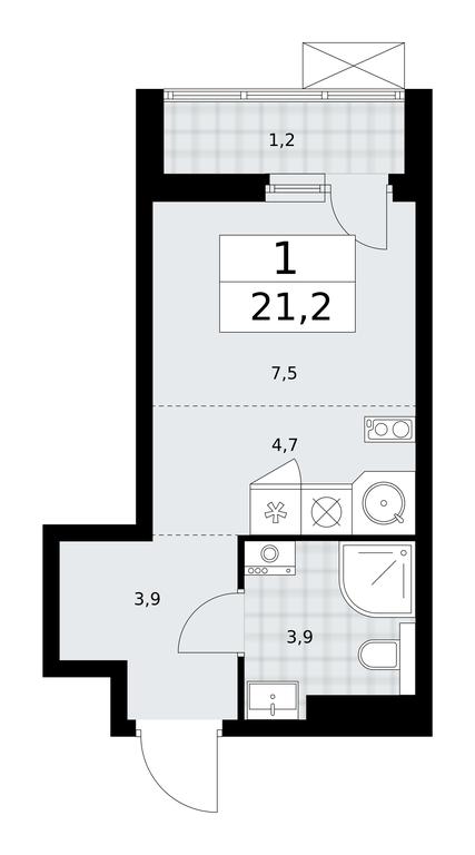 Apartment Sale, 21.2 sq. m. at Buninskie Kvartaly, Akademika Semyonova Street, 22, Moscow, Russia #1 Apartment Sale, 21.2 sq. m. at Buninskie Kvartaly, Akademika Semyonova Street, 22, Moscow, Russia #1
