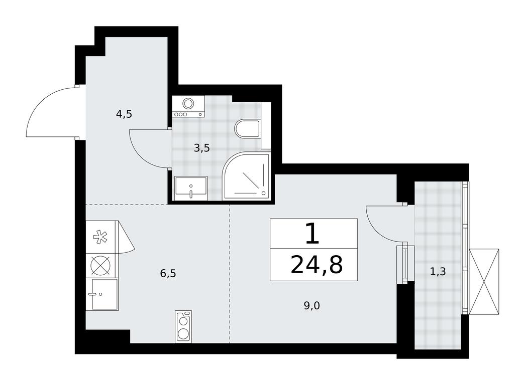 Apartment Sale, 24.8 sq. m. at Buninskie Kvartaly, Akademika Semyonova Street, 22, Moscow, Russia #2